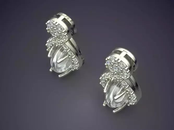 Gorgeous Luxurious Textured Earrings with Diamonds
