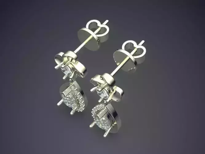 Classic Luxurious Vintage Earrings with Diamonds