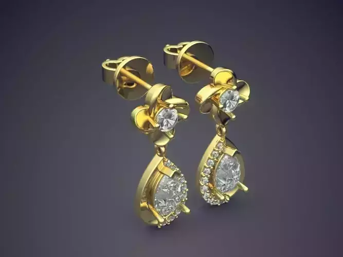 Classic Luxurious Vintage Earrings with Diamonds