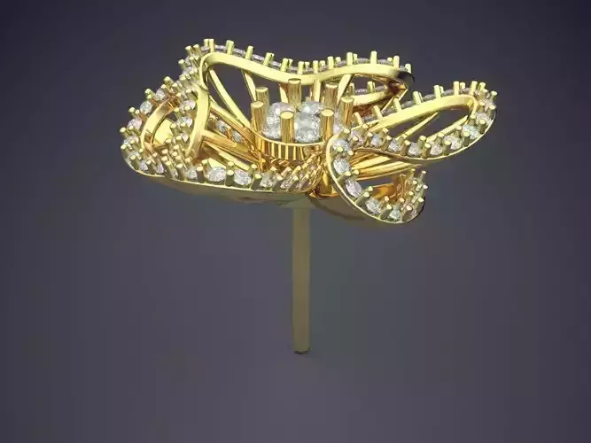 Unique Design Modern Flower-Shaped Earrings 3D print model