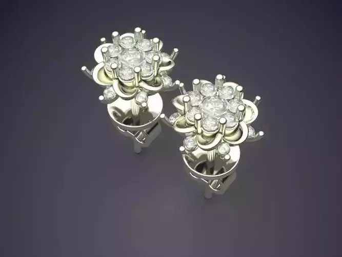 Unique Luxurious Flower-Shaped Earrings with Diamonds