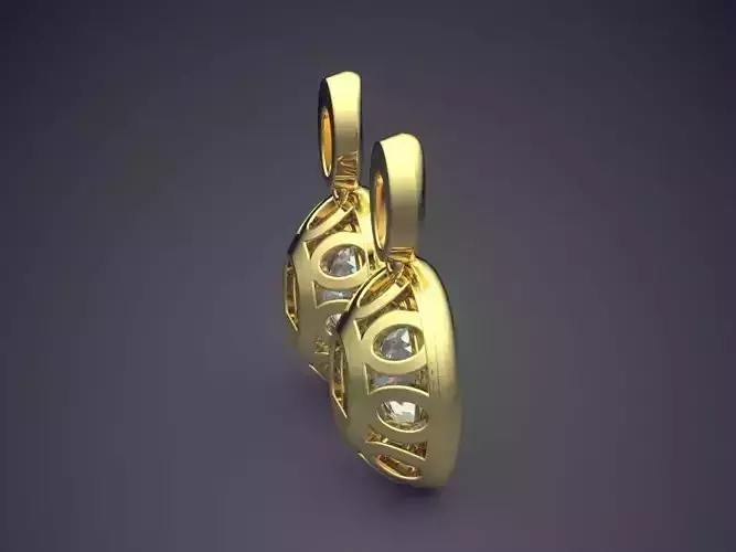 Vintage Simple Minimalistic Earrings with Diamonds