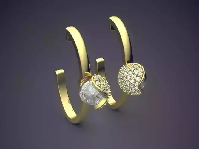 Unique Luxurious Textured Earrings with Diamonds