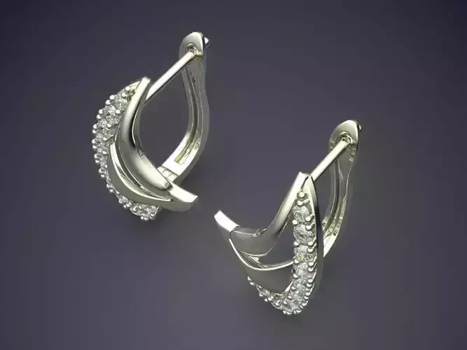 Vintage Unique Luxurious Earrings with Diamonds