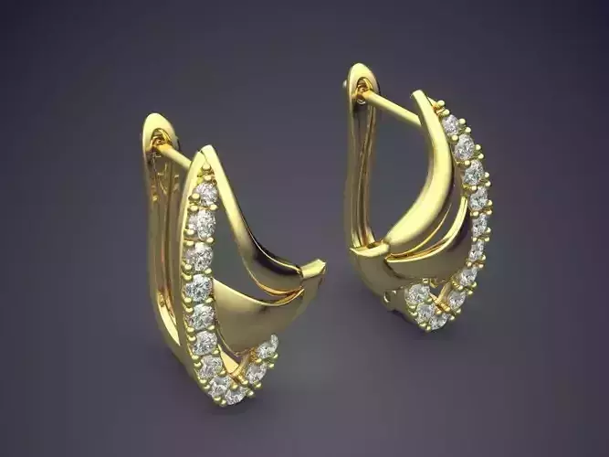 Vintage Unique Luxurious Earrings with Diamonds