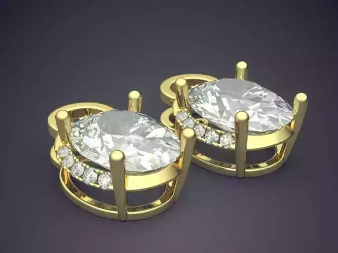 Vintage Classic Simple Earrings with Diamonds