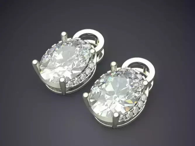 Vintage Classic Simple Earrings with Diamonds