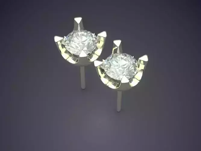 Vintage Classic Minimalistic Earrings with Diamonds