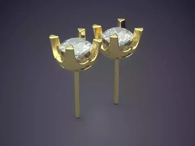 Vintage Classic Minimalistic Earrings with Diamonds