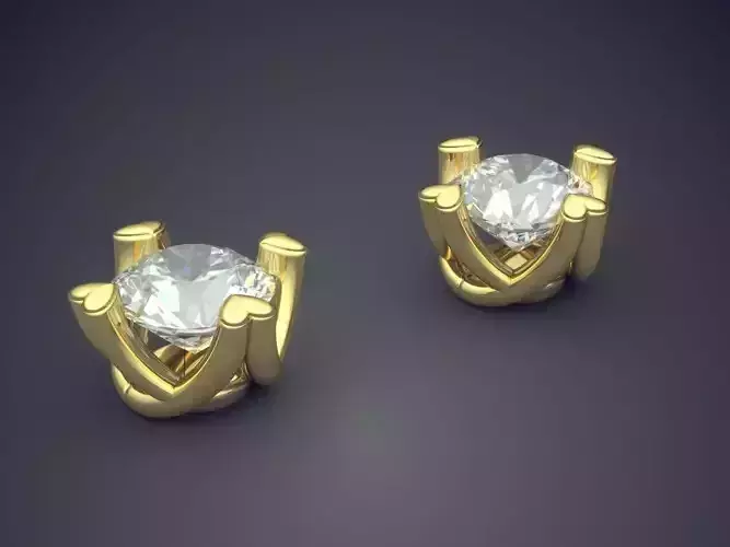 Classic Minimalistic Everyday Earrings with Diamonds