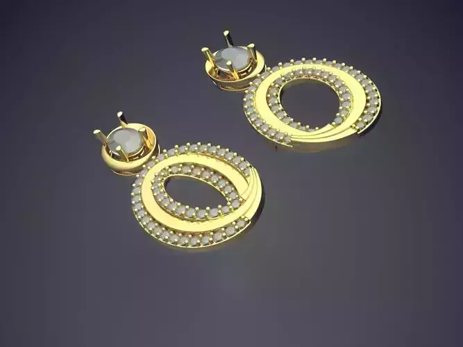 Modern Everyday Earrings with Texturing 3D print model