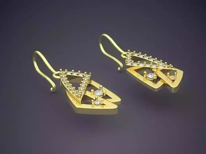 Unique Modern Forms Golden Earrings