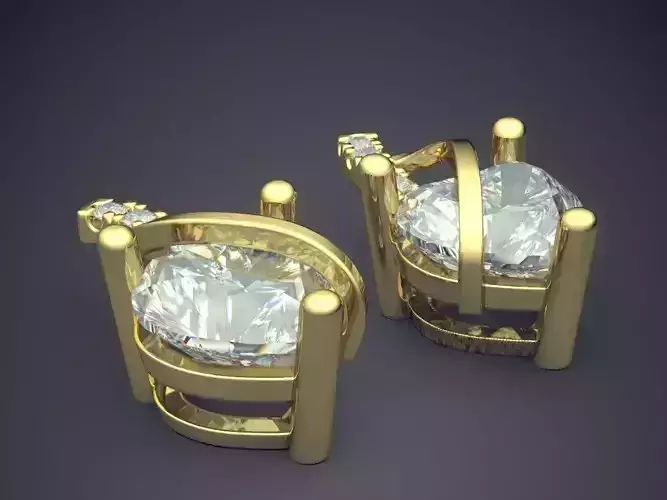 Beautiful Golden Diamond-Earrings with Details