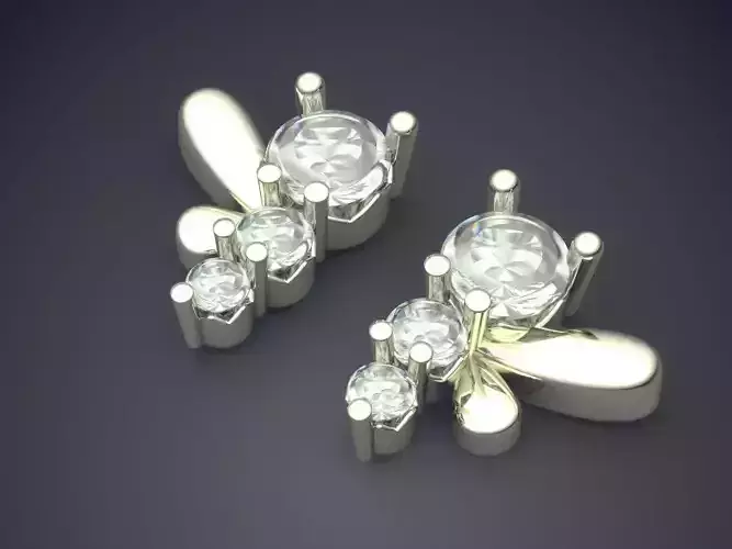 Beautiful Girly Bee-Shaped Diamond-Earrings