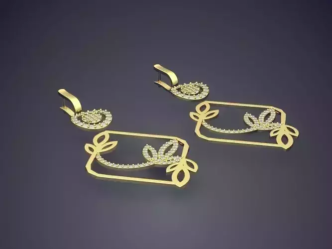 Unique Simple Minimalistic Earrings with Small Detailing 3D print model