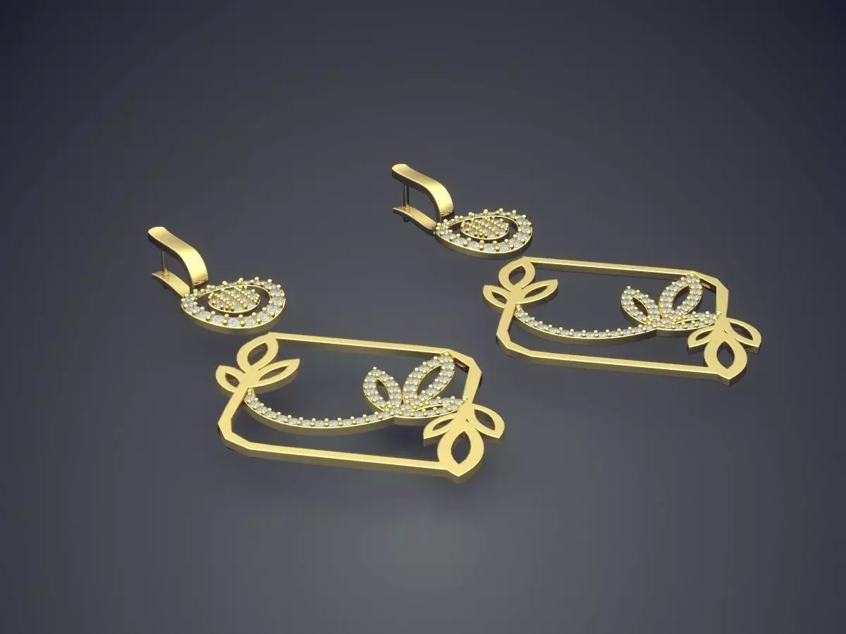 Unique Simple Minimalistic Earrings with Small Detailing 3D print model_0