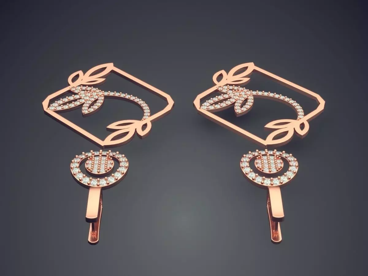 Unique Simple Minimalistic Earrings with Small Detailing 3D print model_2