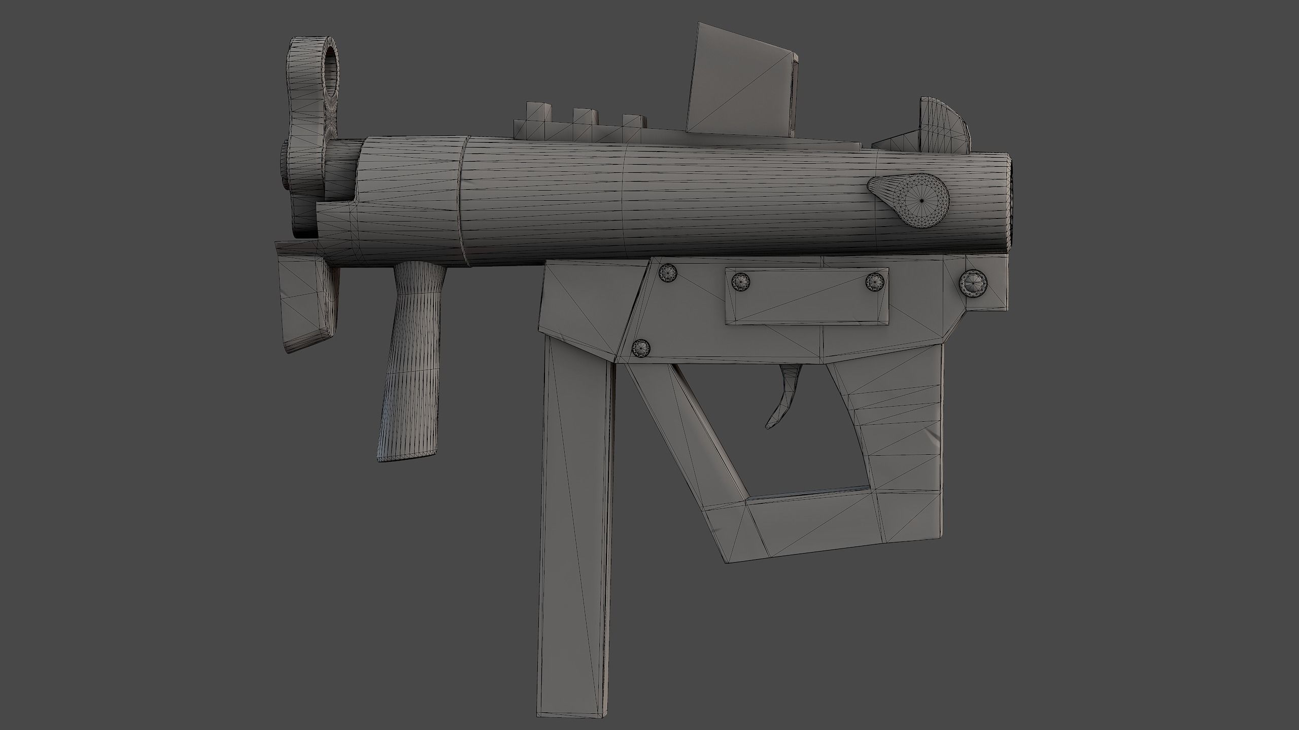 Stylized SMG Low-poly 3D model_10