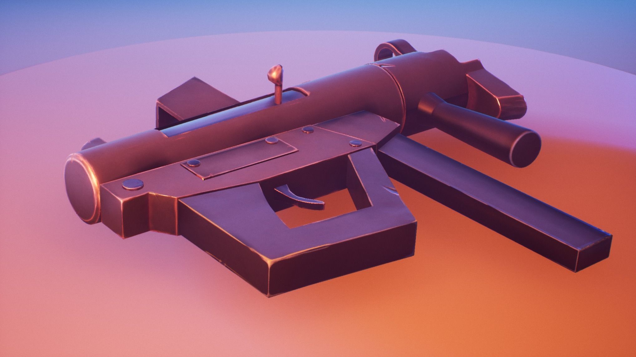 Stylized SMG Low-poly 3D model_3