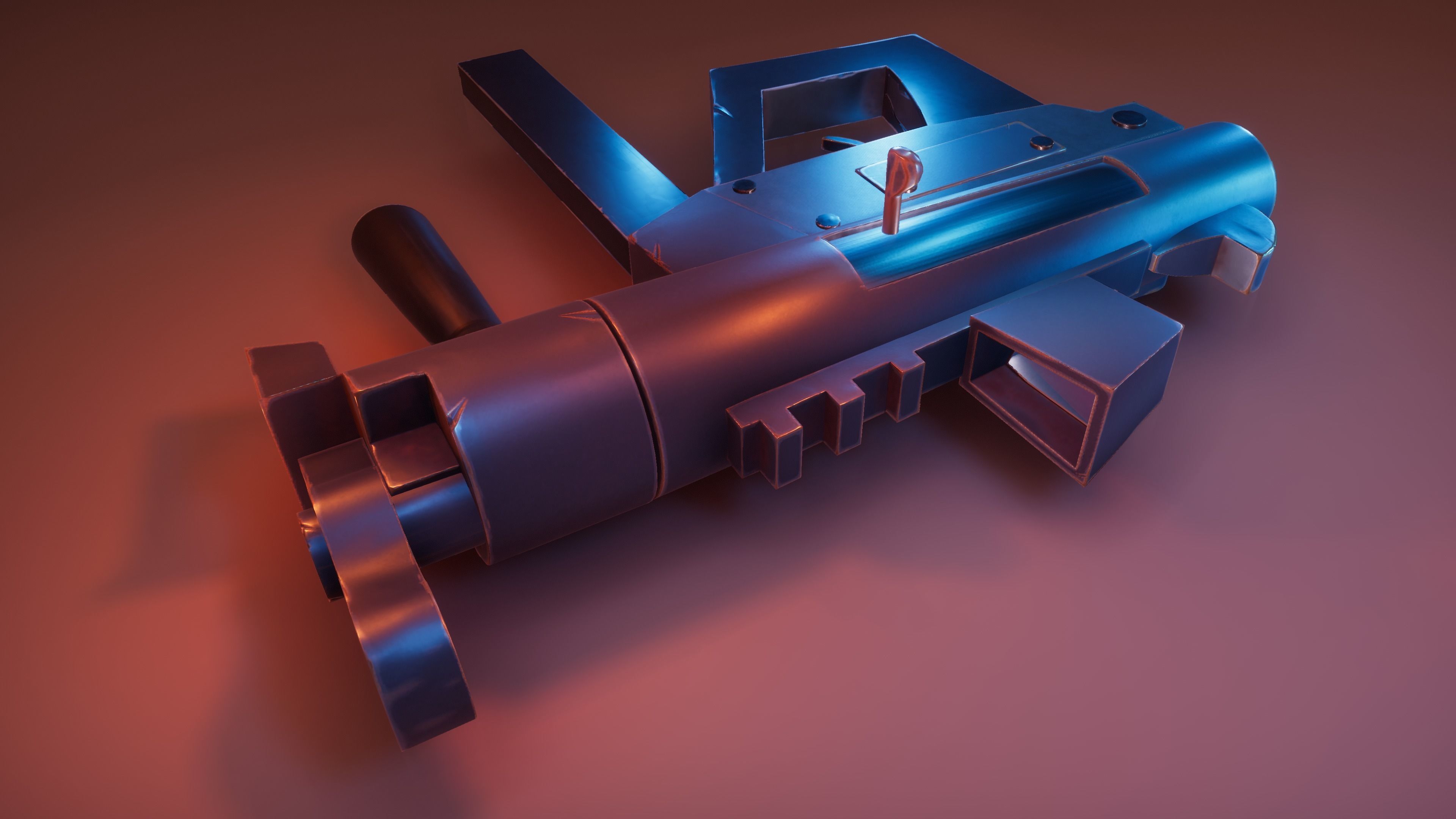 Stylized SMG Low-poly 3D model_6