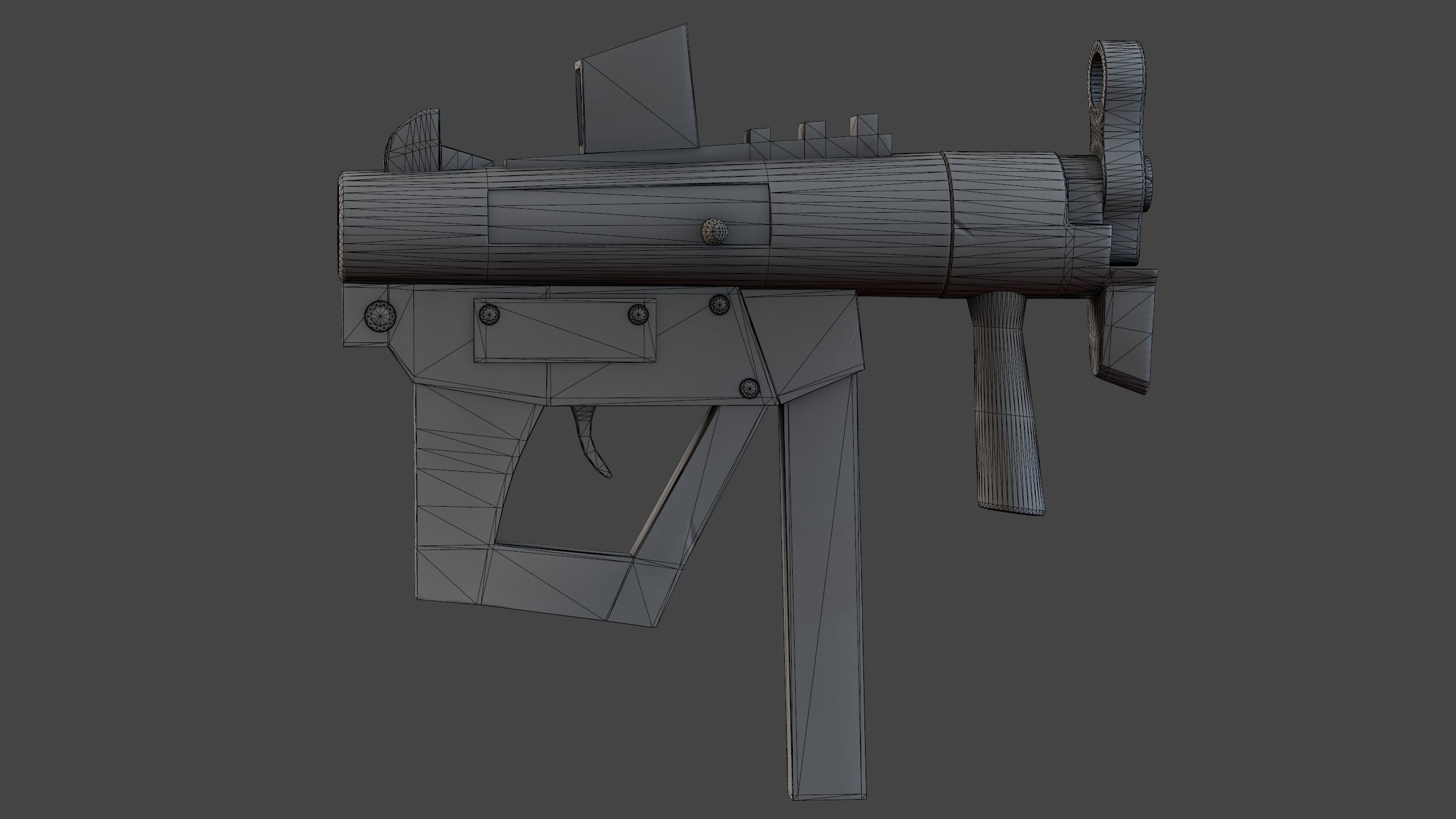 Stylized SMG Low-poly 3D model_13