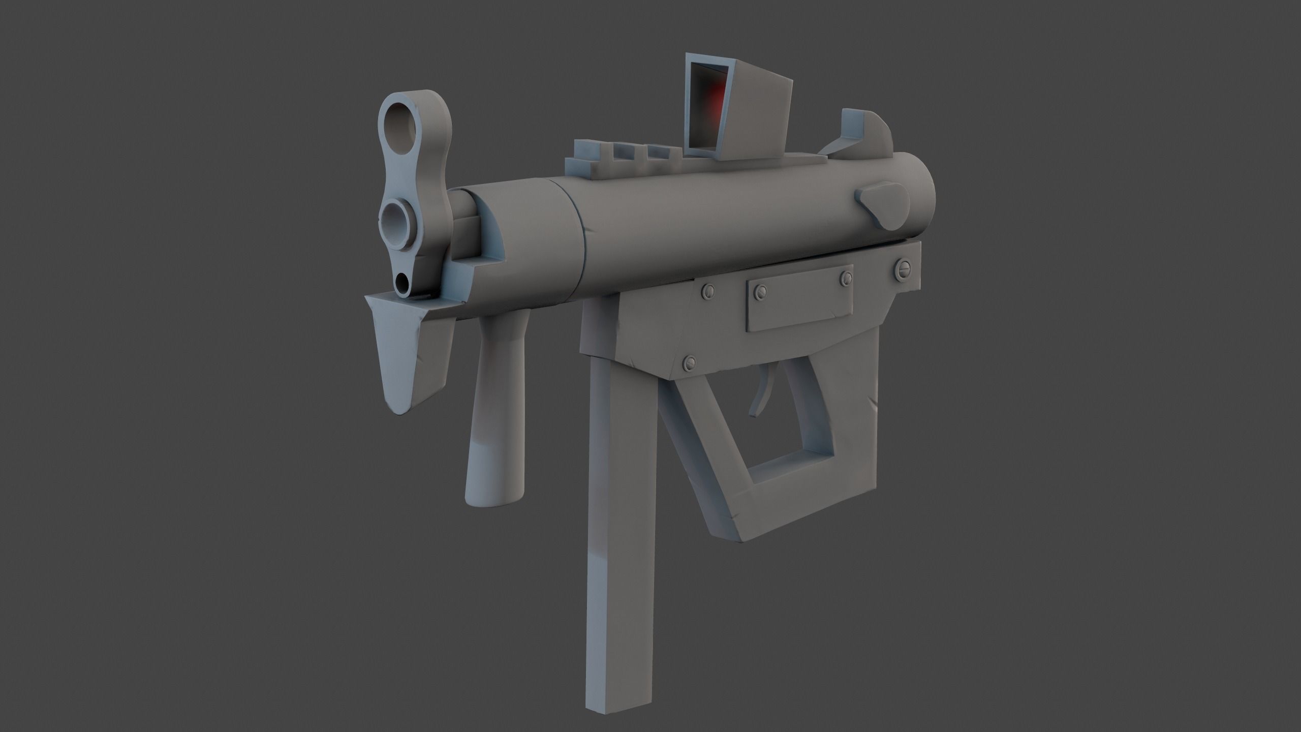 Stylized SMG Low-poly 3D model_14