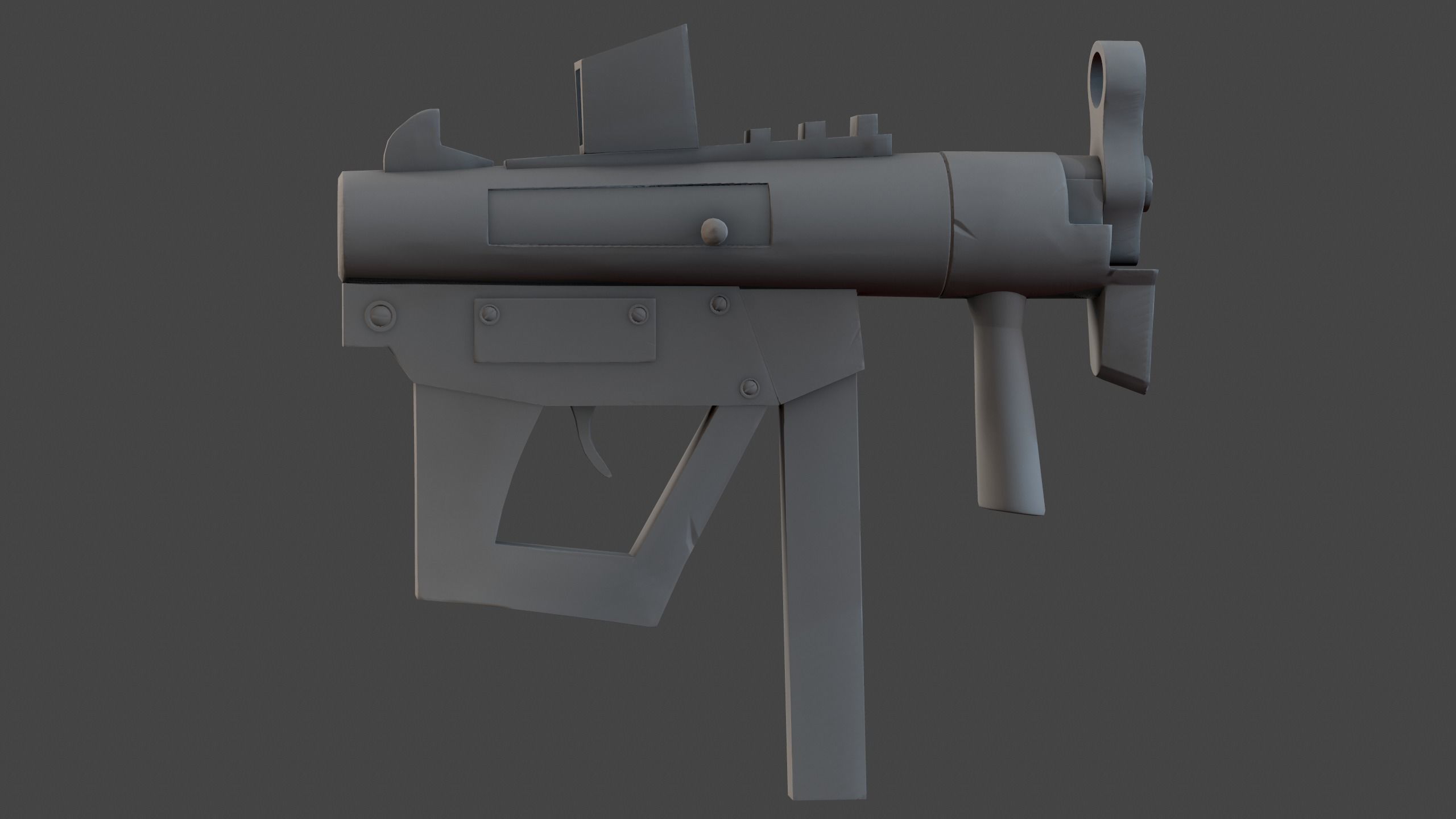 Stylized SMG Low-poly 3D model_12