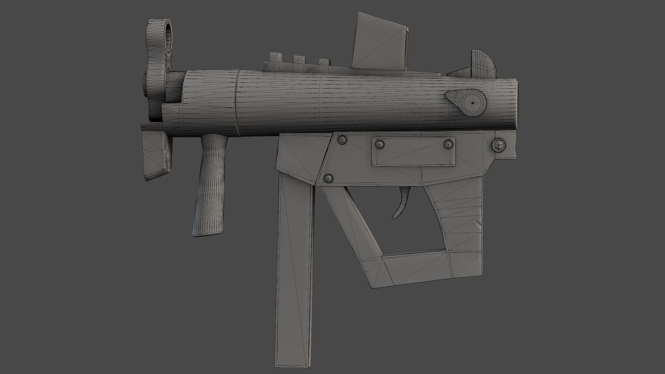 Stylized SMG Low-poly 3D model_11