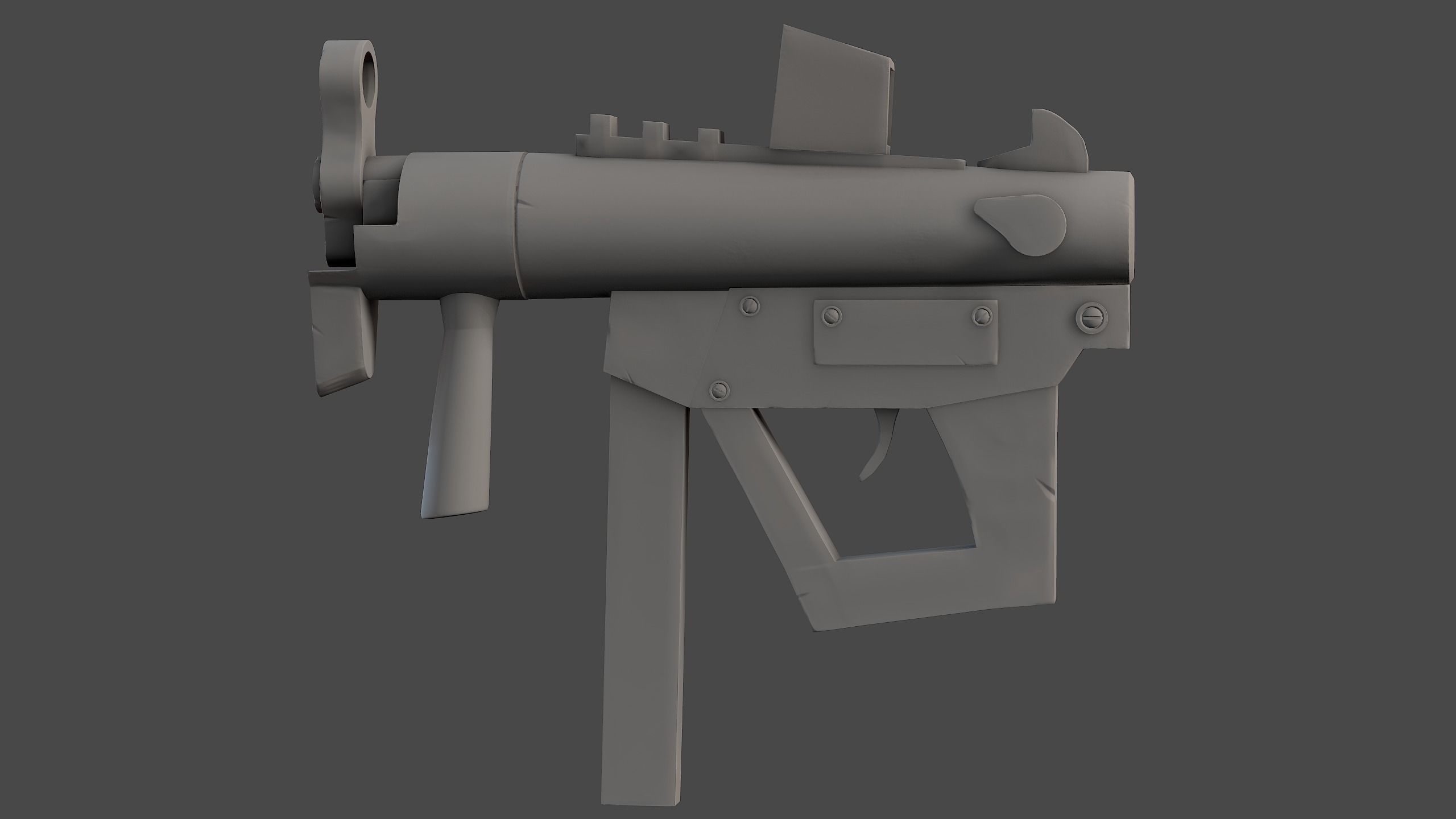 Stylized SMG Low-poly 3D model_9
