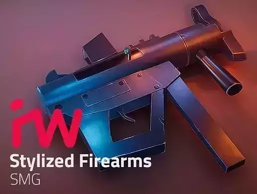 Stylized SMG Low-poly 3D model