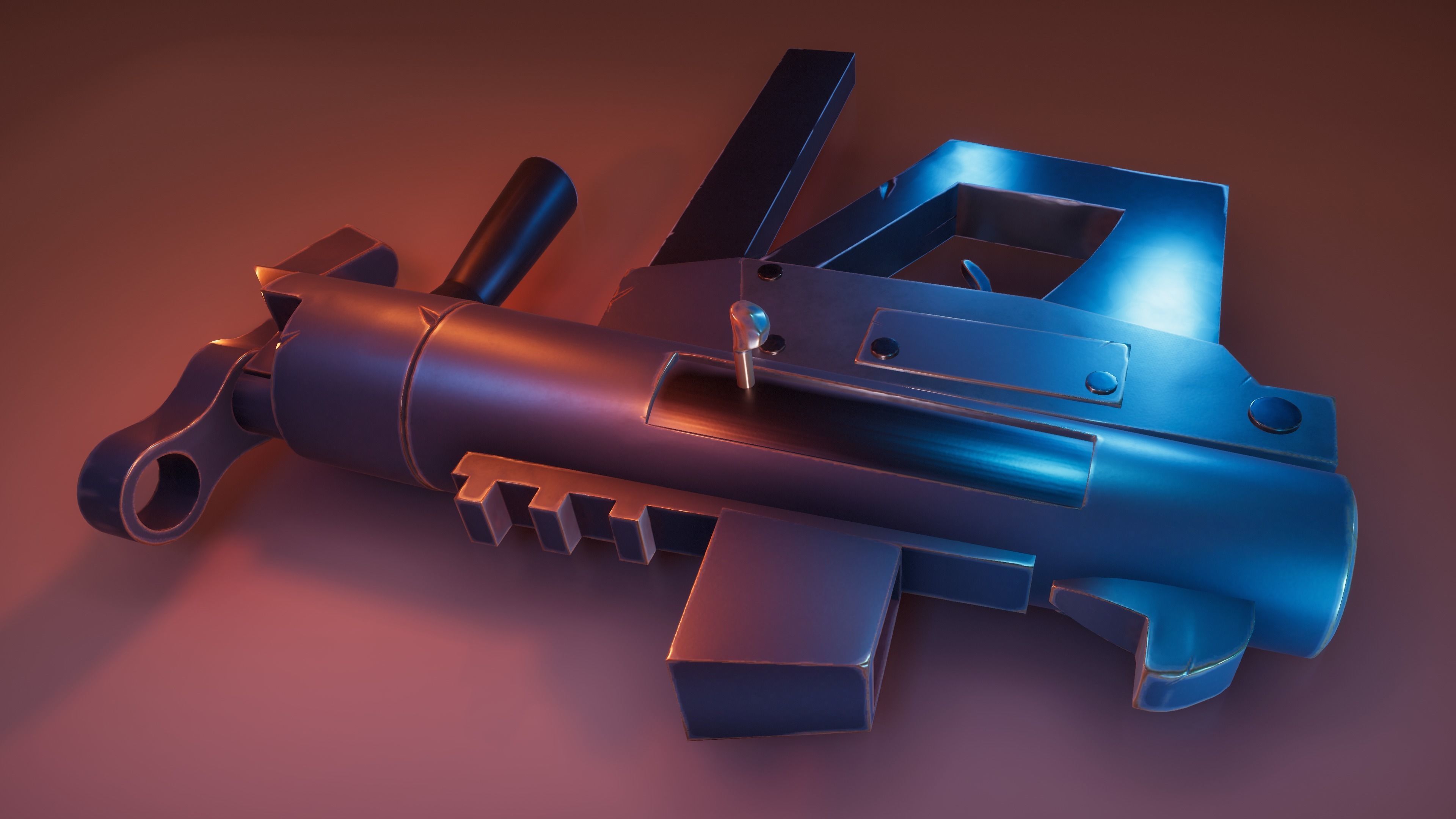 Stylized SMG Low-poly 3D model_5
