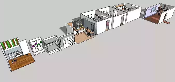 kids room bunk bed set