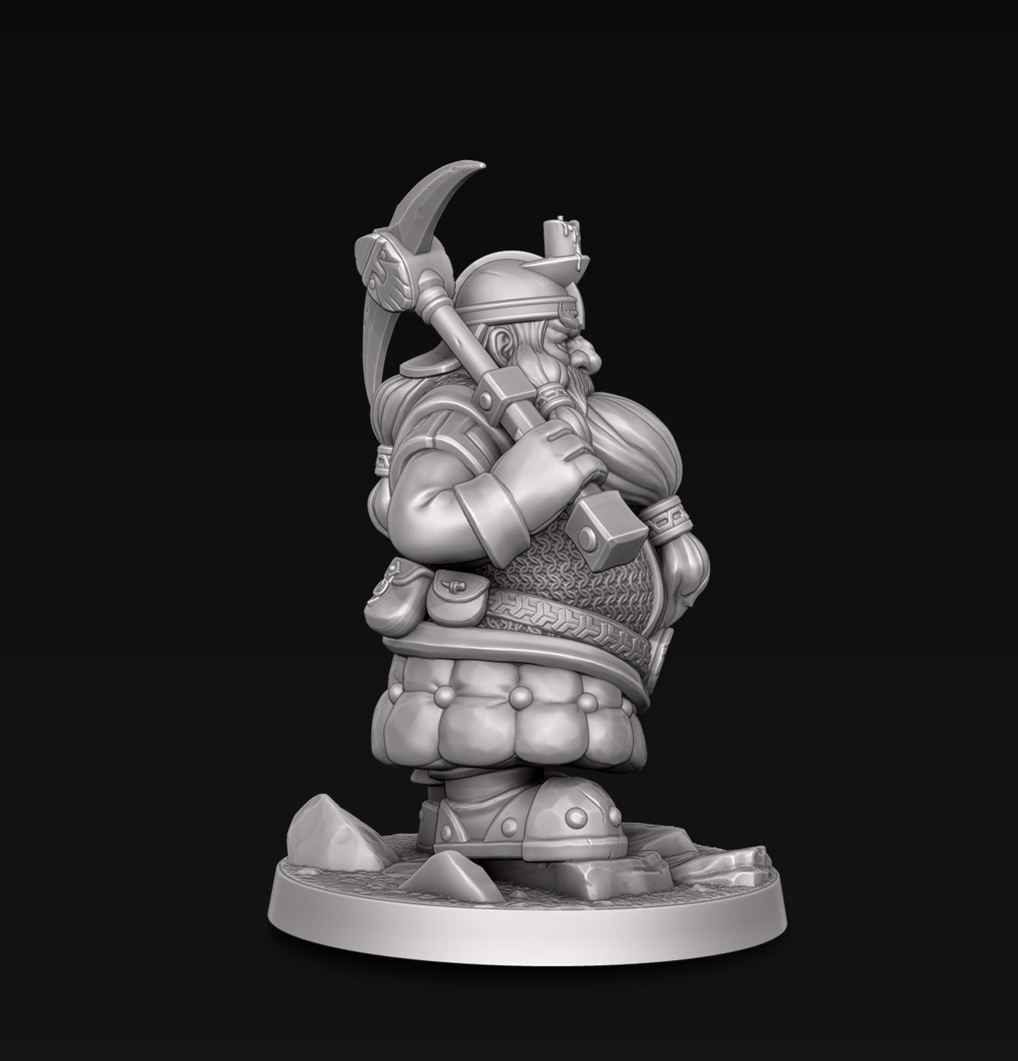 Dwarf miner 3D print model_1