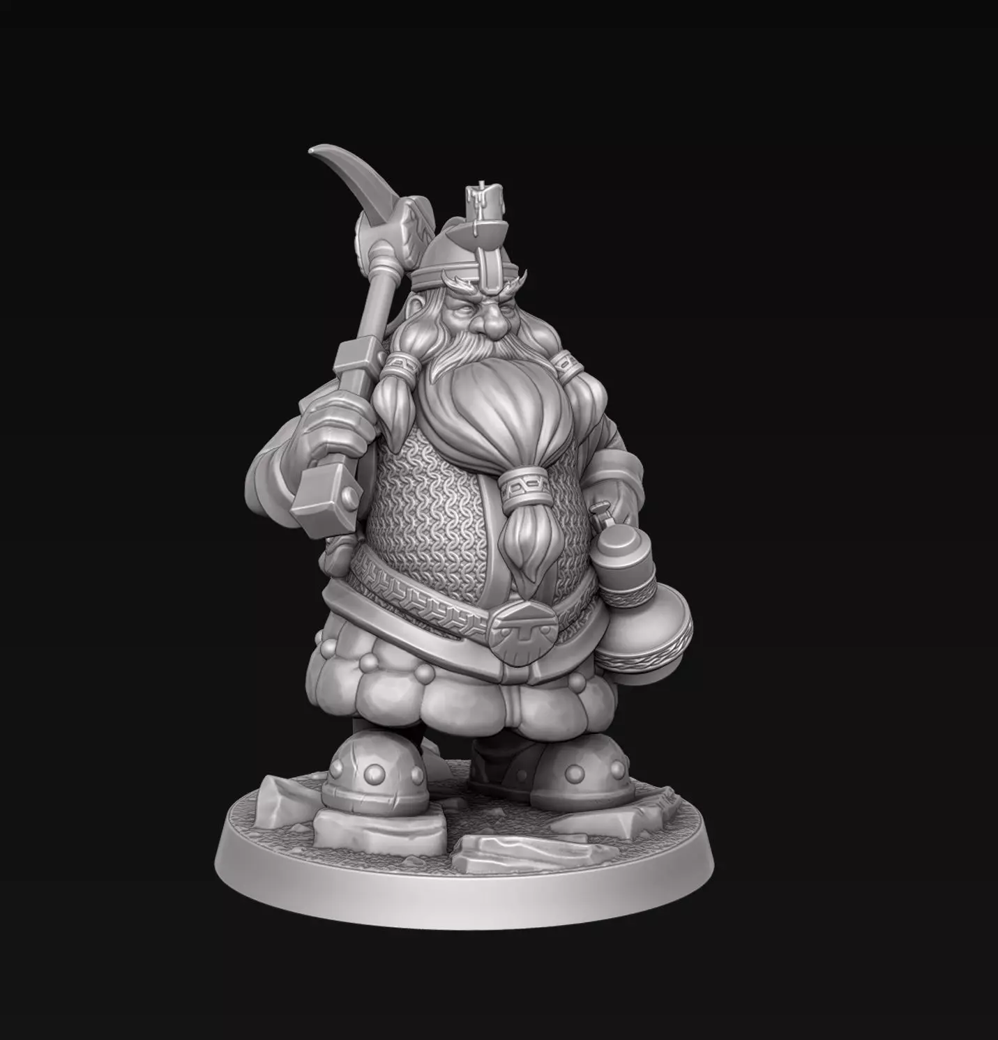 Dwarf miner 3D print model_0