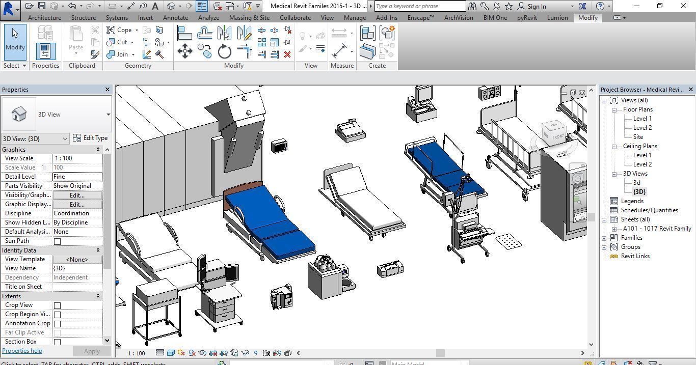 1016 Models for Medical Equipment Revit 2015 3D model_17