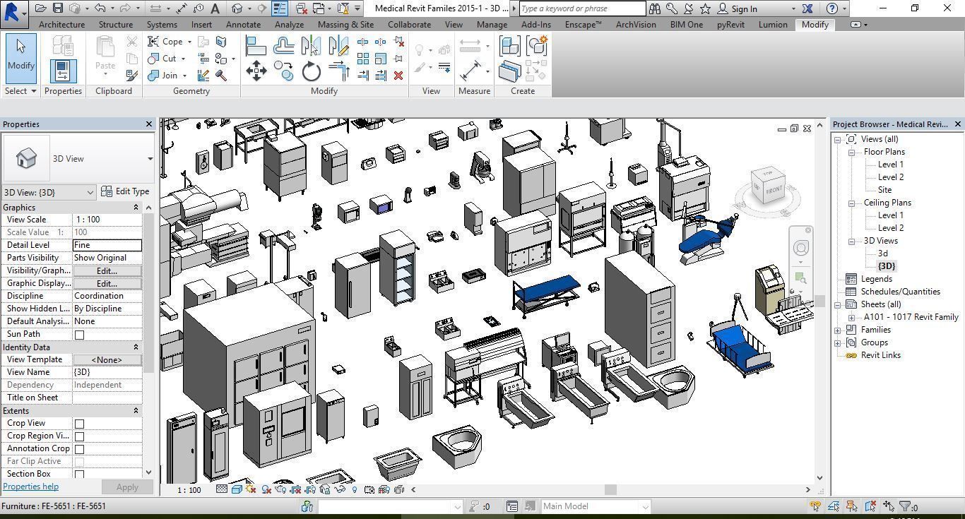1016 Models for Medical Equipment Revit 2015 3D model_6
