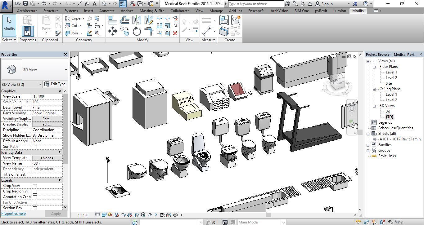 1016 Models for Medical Equipment Revit 2015 3D model_18