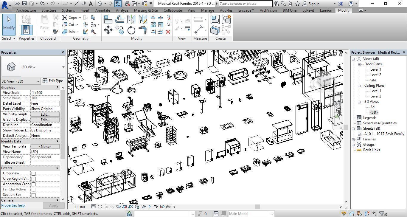 1016 Models for Medical Equipment Revit 2015 3D model_5