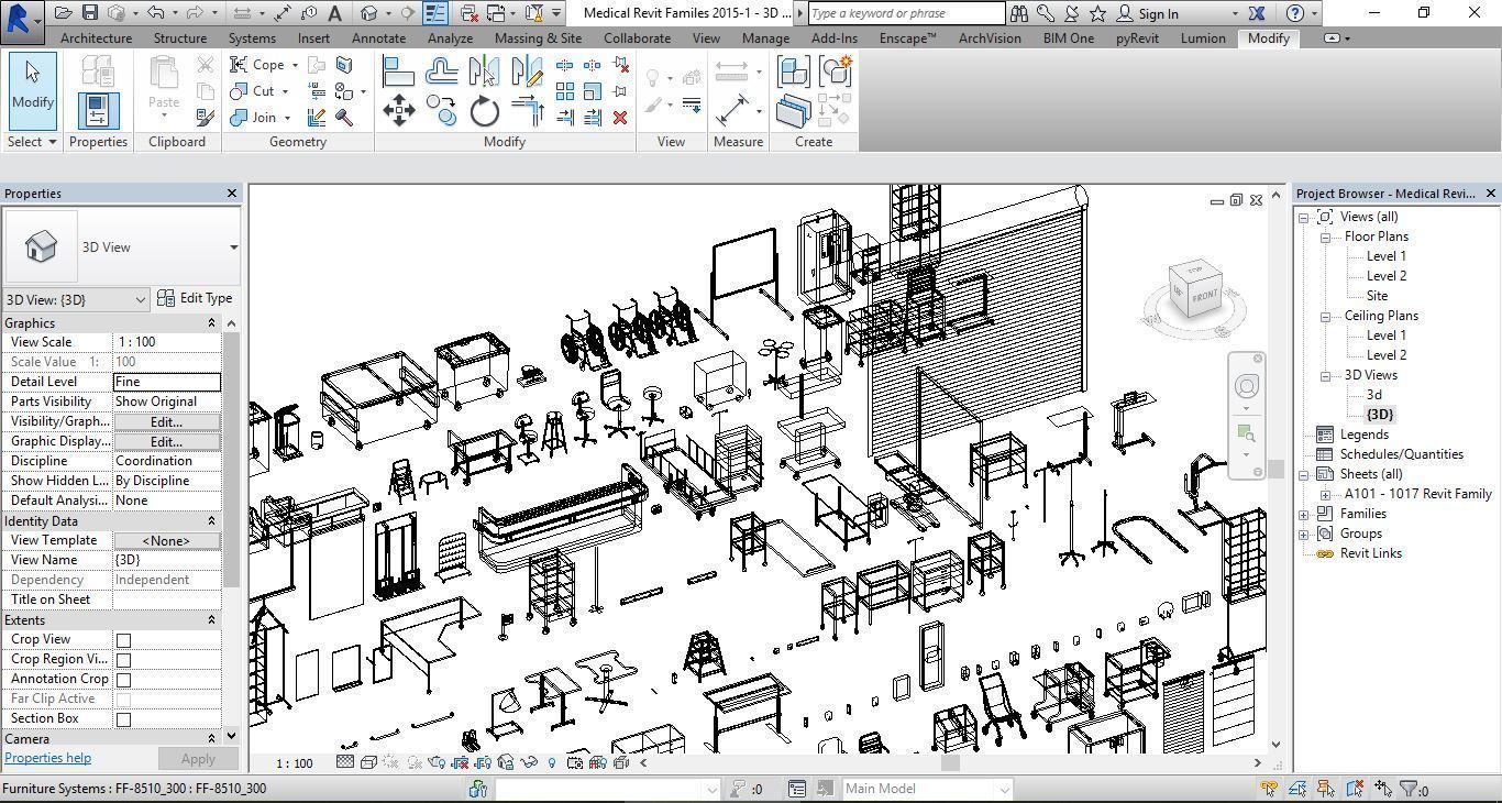 1016 Models for Medical Equipment Revit 2015 3D model_15