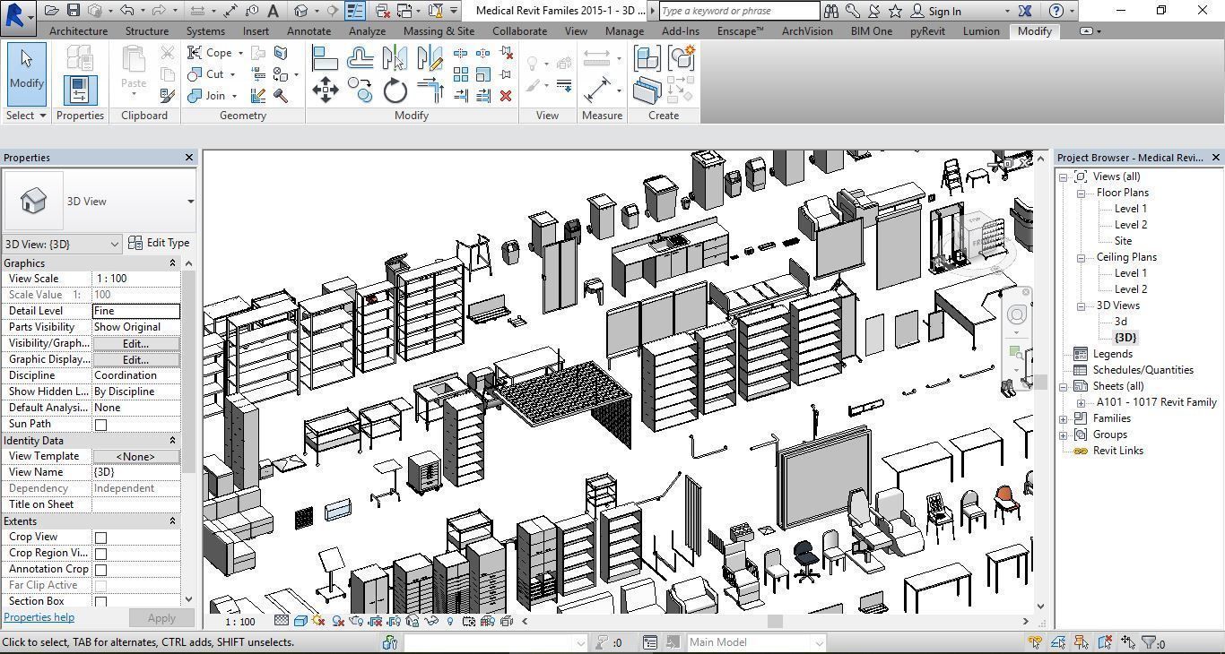 1016 Models for Medical Equipment Revit 2015 3D model_10