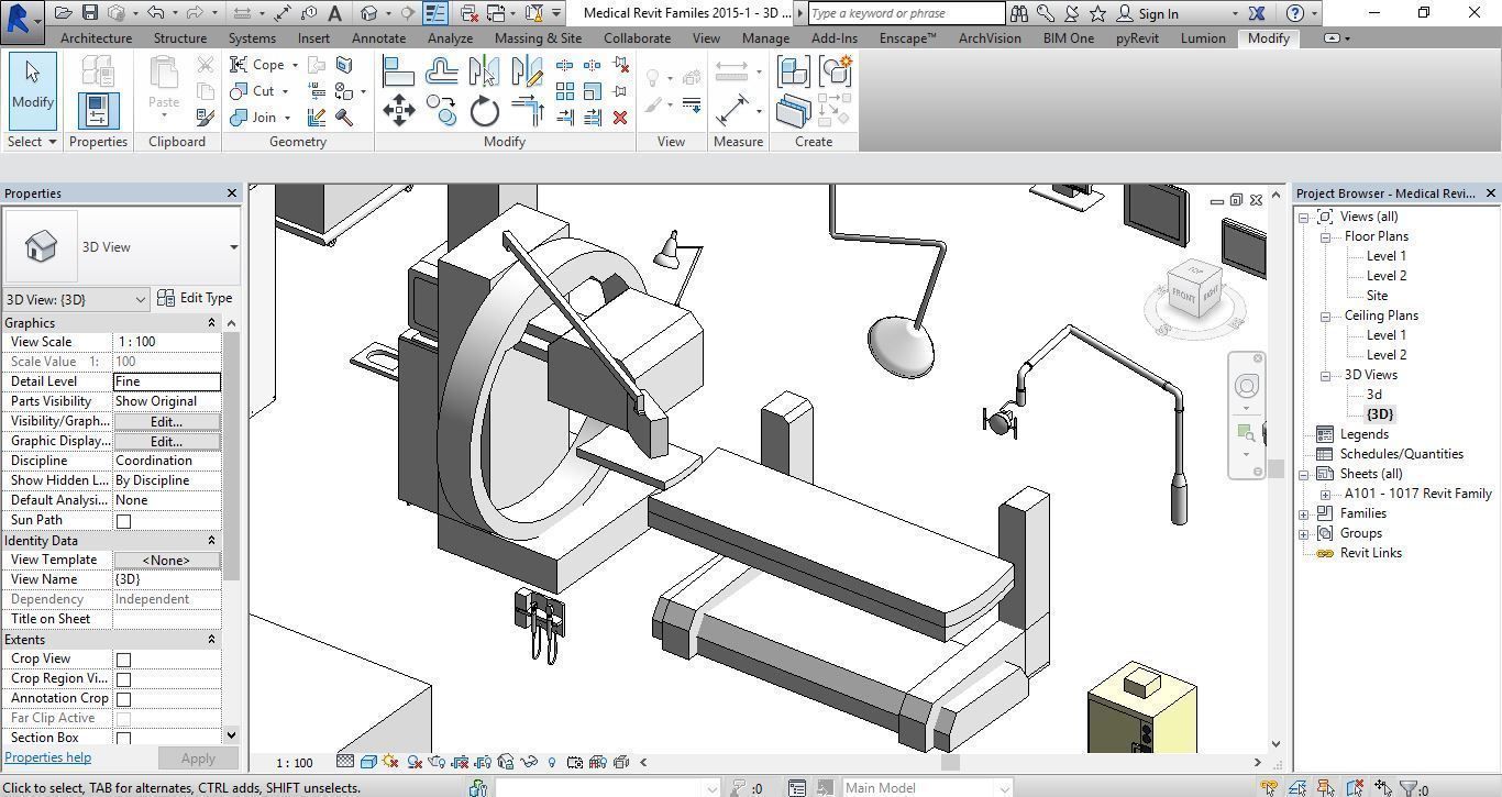 1016 Models for Medical Equipment Revit 2015 3D model_23