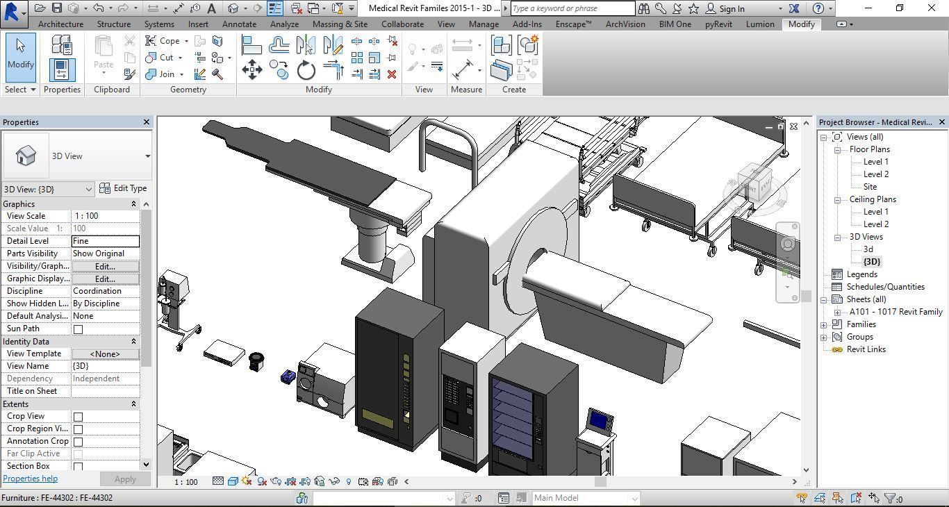 1016 Models for Medical Equipment Revit 2015 3D model_22