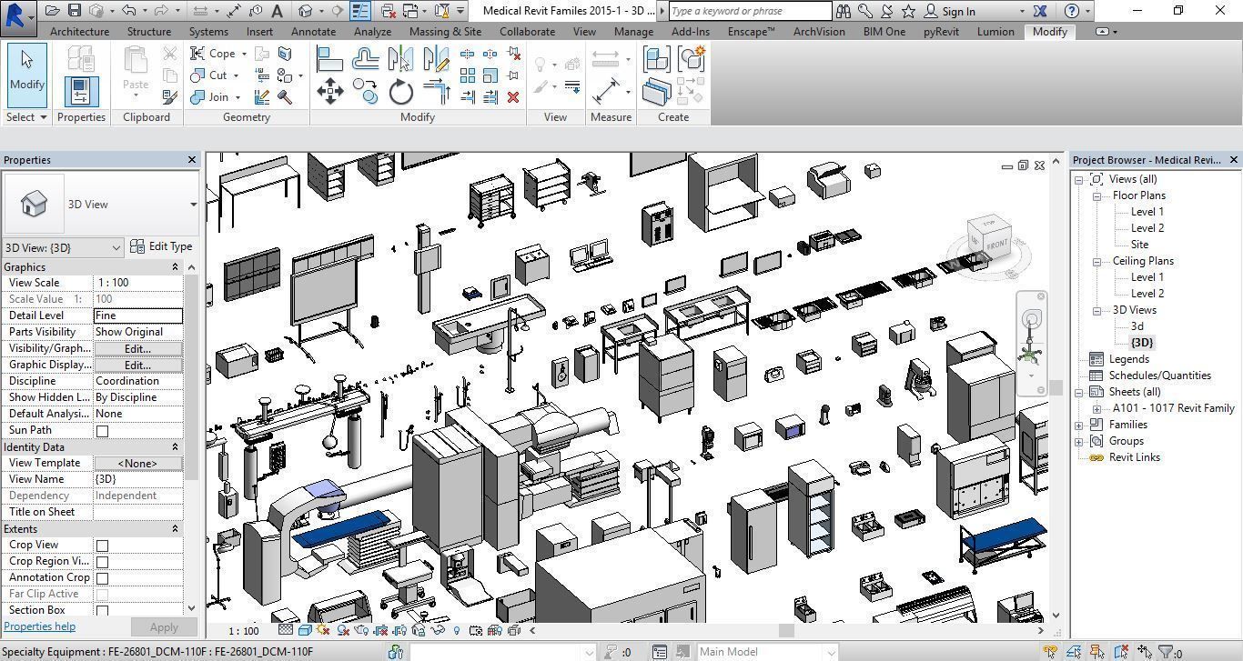 1016 Models for Medical Equipment Revit 2015 3D model_8