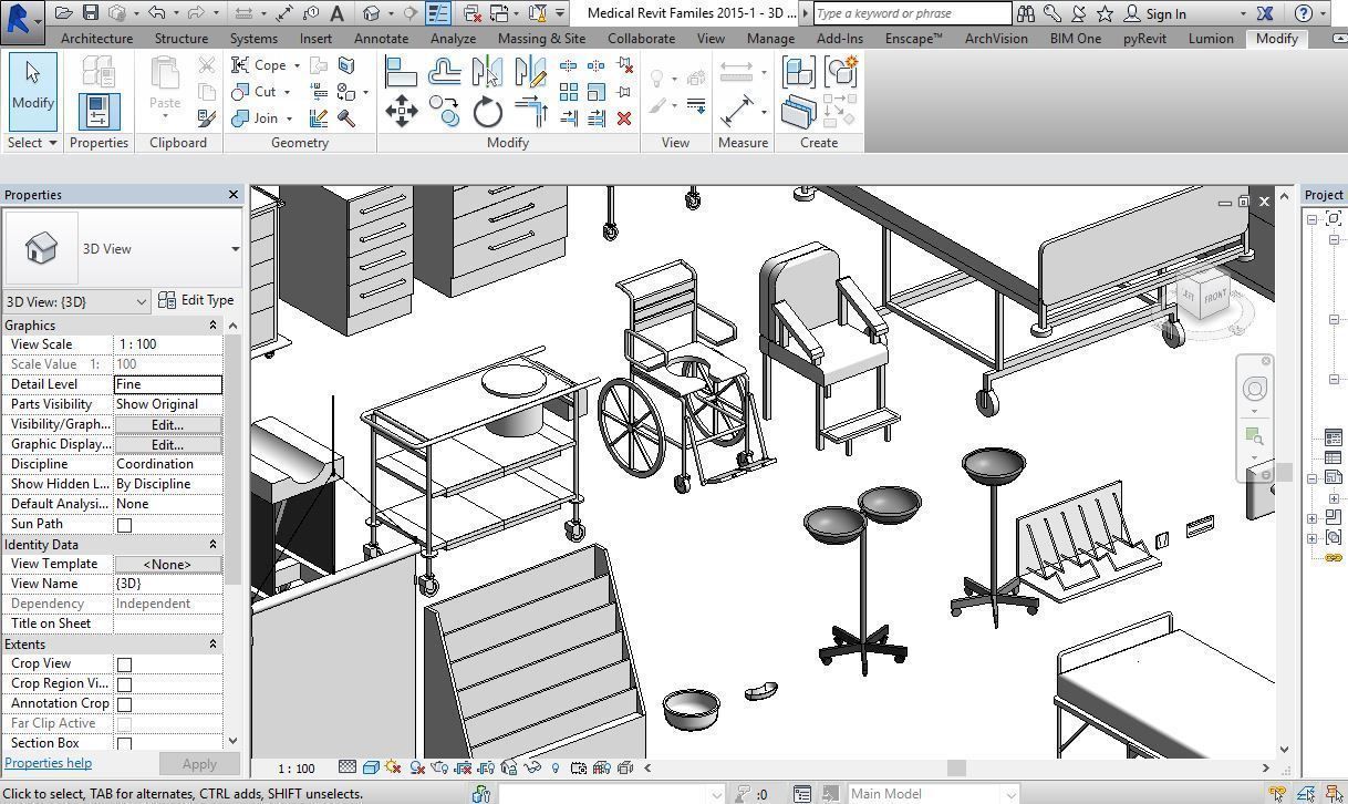 1016 Models for Medical Equipment Revit 2015 3D model_30