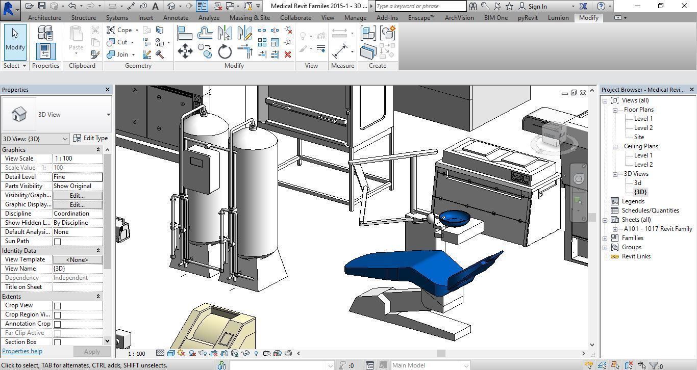1016 Models for Medical Equipment Revit 2015 3D model_27
