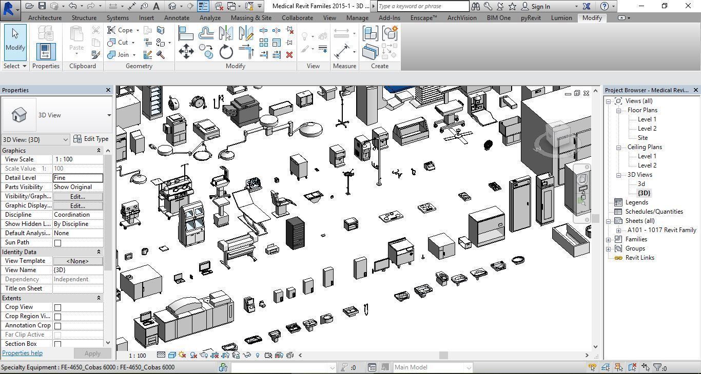 1016 Models for Medical Equipment Revit 2015 3D model_4