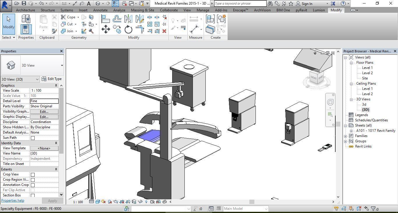 1016 Models for Medical Equipment Revit 2015 3D model_25