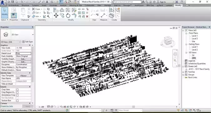1016 Models for Medical Equipment Revit 2015