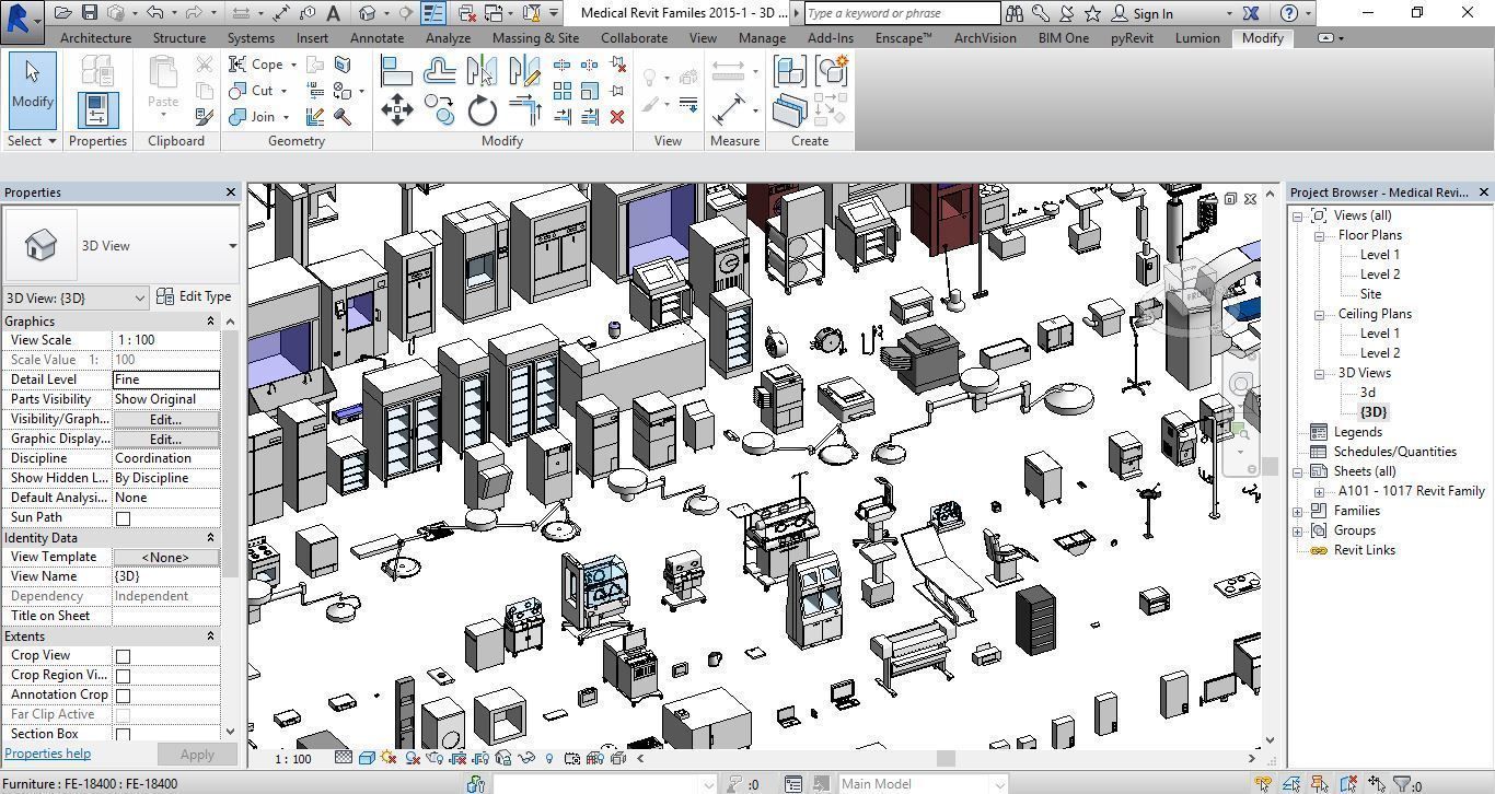 1016 Models for Medical Equipment Revit 2015 3D model_12