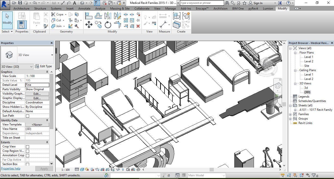 1016 Models for Medical Equipment Revit 2015 3D model_26